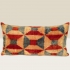 ikat cushion, red-blue-beige graphic